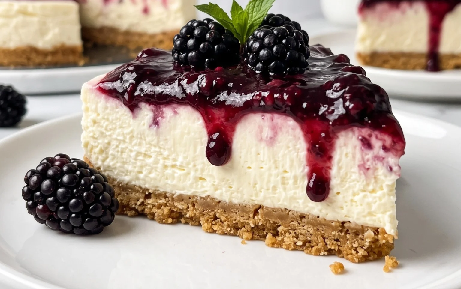 No Bake Blackberry Cheesecake