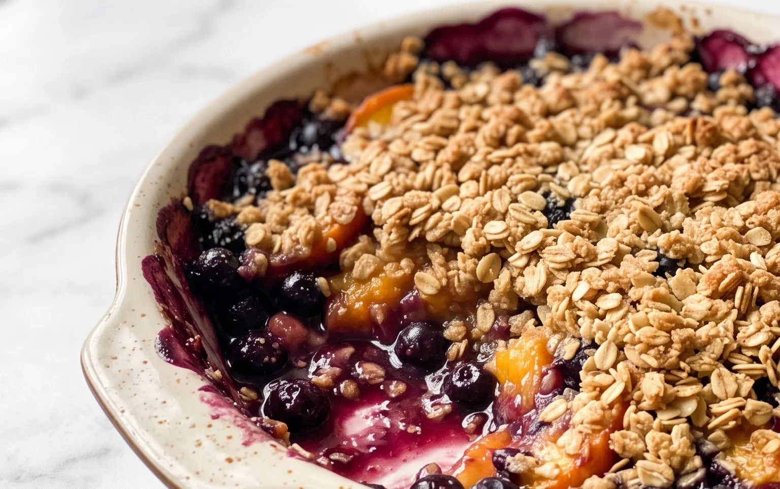 Blaubeer Pfirsich Crisp: Sommerlicher Genuss